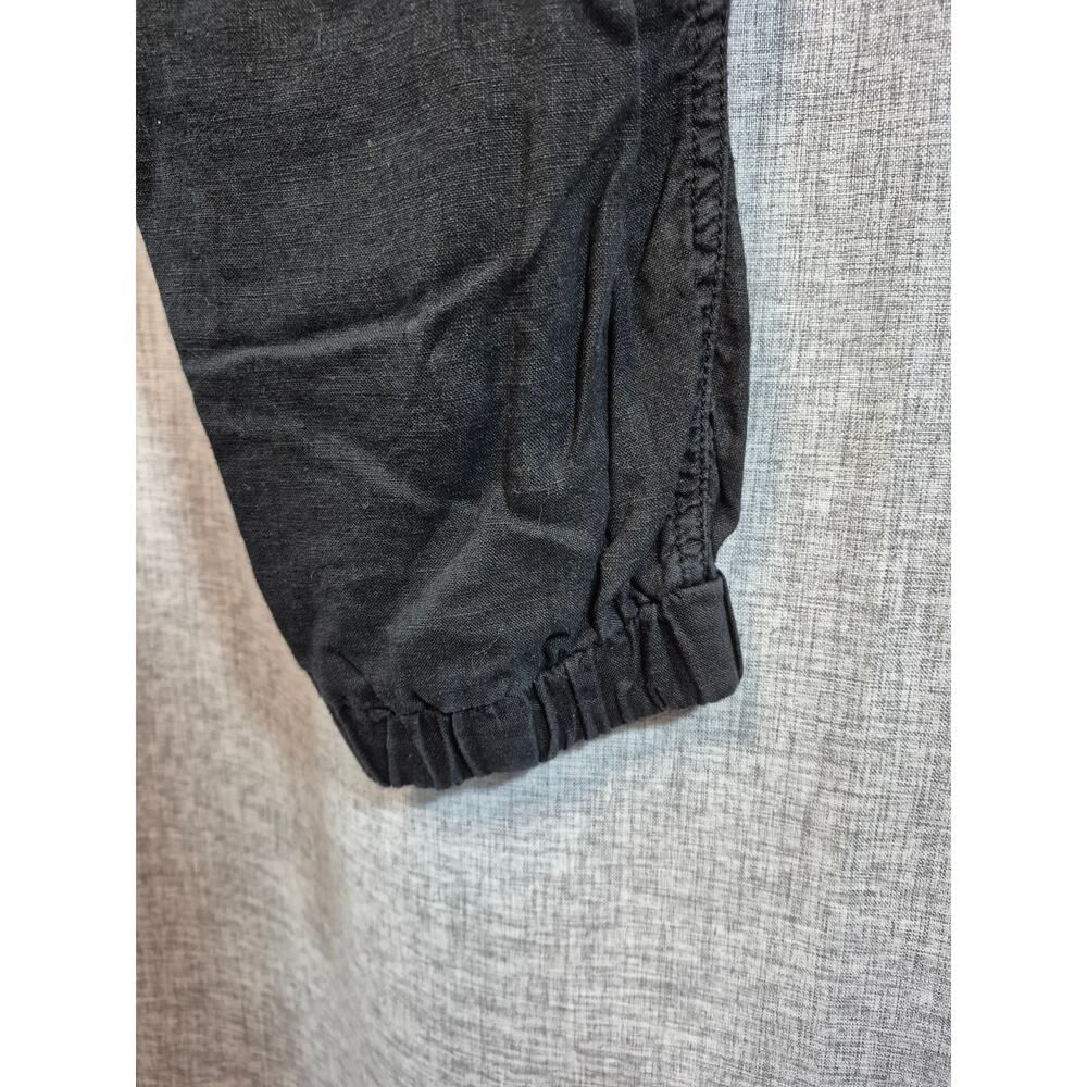 Athleta Black 100% Linen Cargo Jogger Pants Size 8 Utility Pockets - Picture 6 of 8